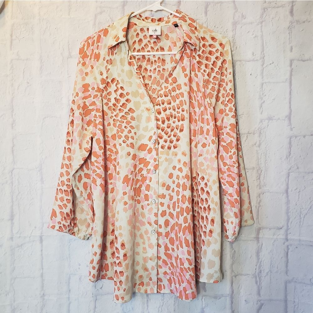 CABI Flowy Button-down Tunic Go-To Blouse